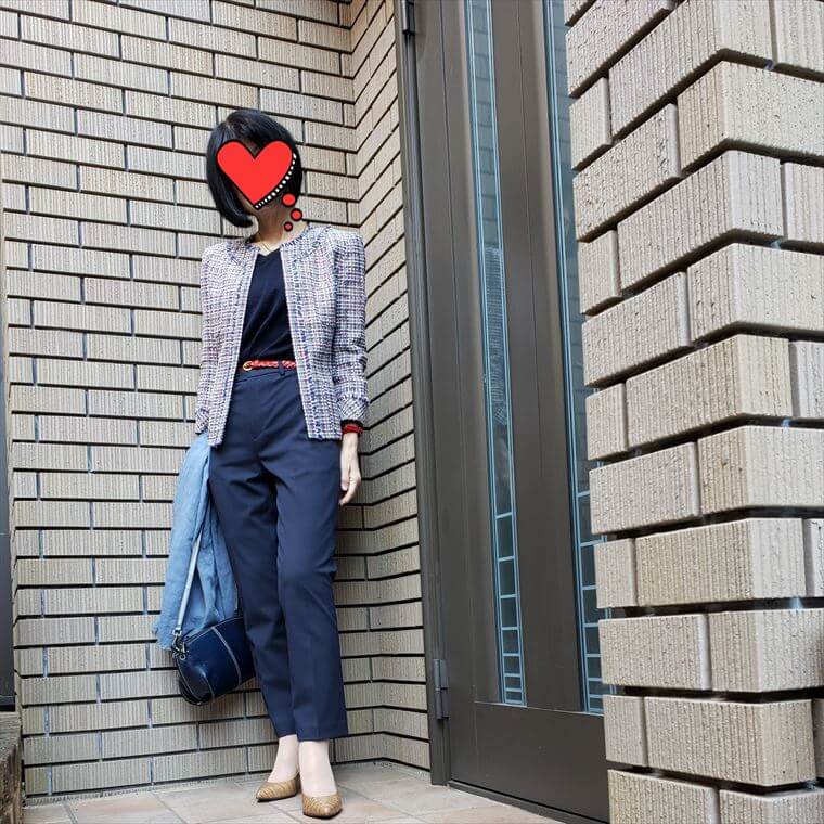 ユニクロ万能アンクルパンツと春ツイードで大人のお仕事スタイル