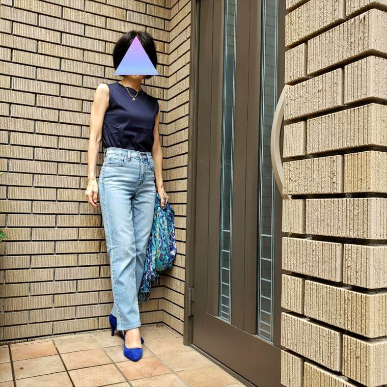 【  Jeans】ハイライズスリムストレートデニム UNIQLO新作脚長デニム・スリムストレートハイライズジーンズ着用レポ