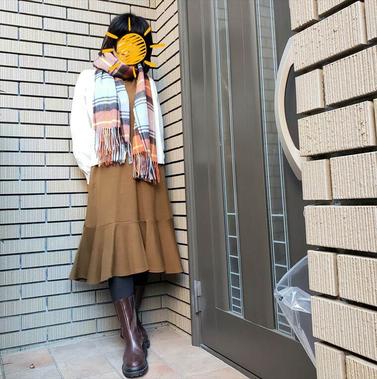 60代の仕事服 冬服着納め あったかワンピース 今日は何着る Workingアラカンのリアルコーデ